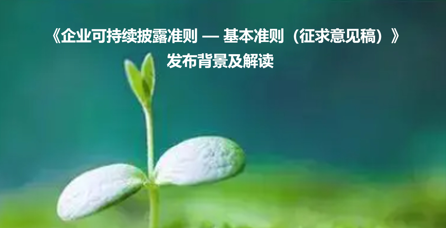 《企业可持续披露准则——基本准则（征求意见稿）》发布背景及解读